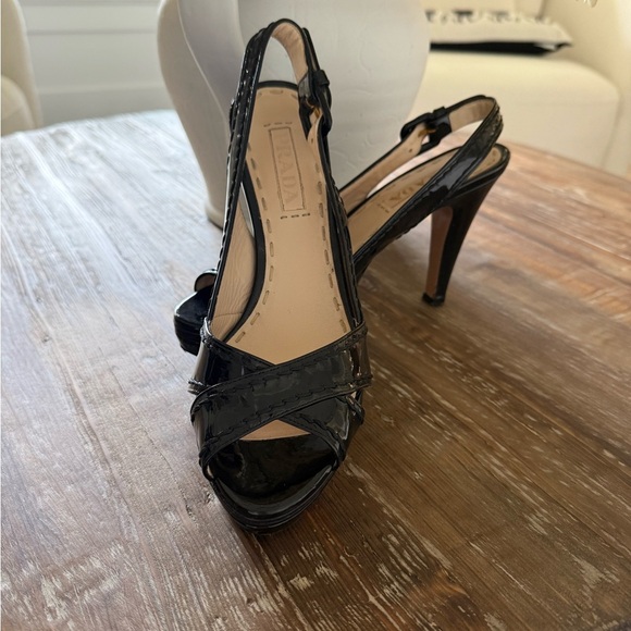 Prada Black platform Stiletto Slingback Heels - Picture 2 of 14